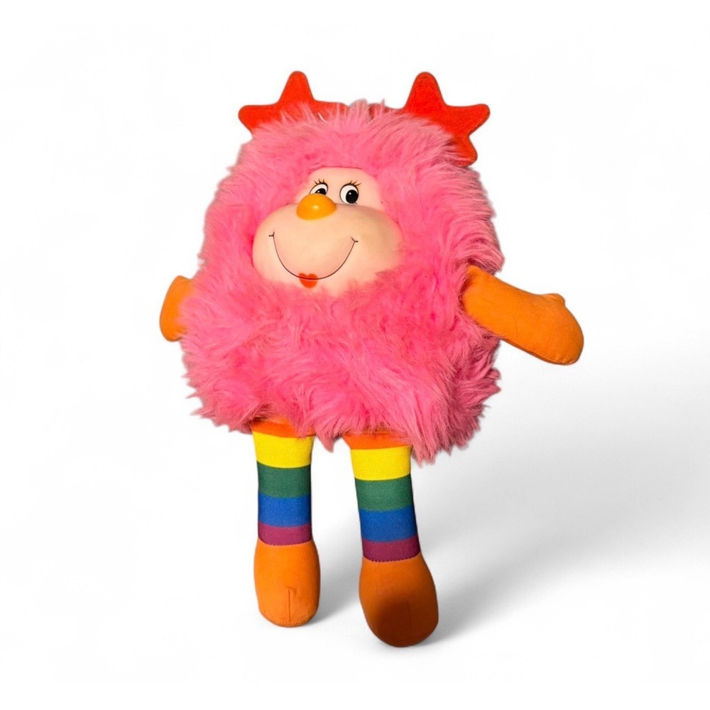 Vintage Rainbow Brite Puppy Brite Plush Pink Star Antenna 12" Doll Toy